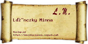 Lánczky Minna névjegykártya