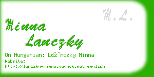 minna lanczky business card